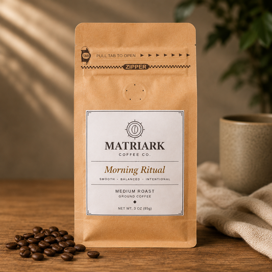 Morning Ritual 3 oz coffee sample bag by Matriark Coffee Co.